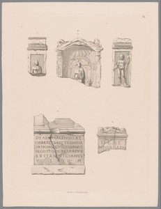 Nehalennia-altaar en fragment met tekst, pl. XI