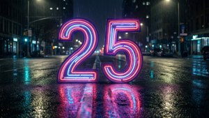 Neon 25 Rainy Street