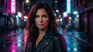 Neon Alleyway Gaze