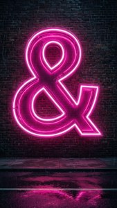 Neon Ampersand Night
