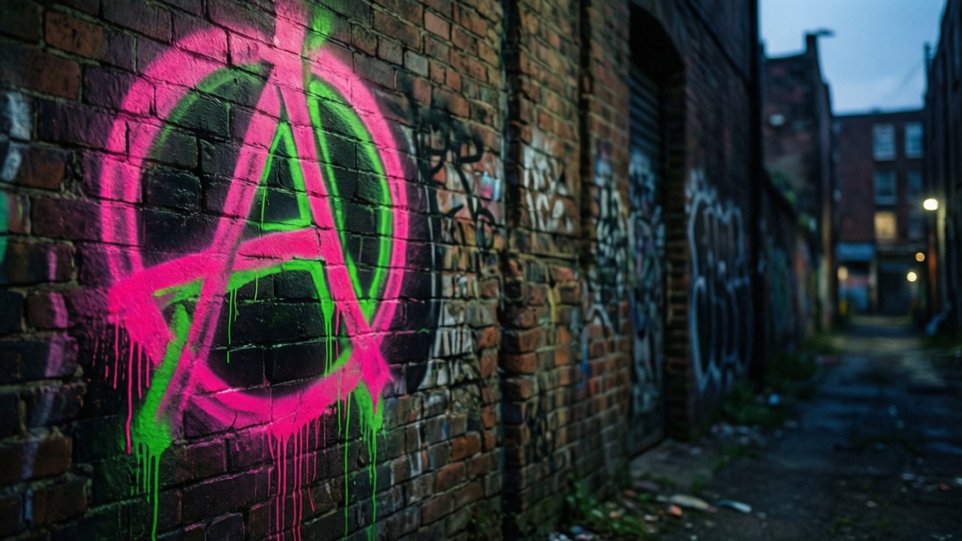 Neon Anarchy Alley by Wallpapers.art Studio