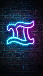 Neon Aquarius Sign