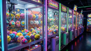 Neon Arcade Claw Machine