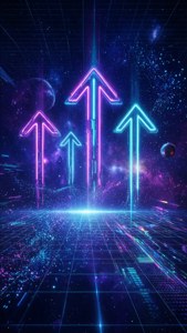 Neon Arrow Swipe Up