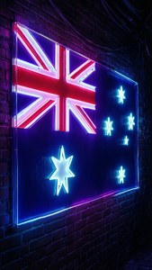Neon Australian Flag Wall