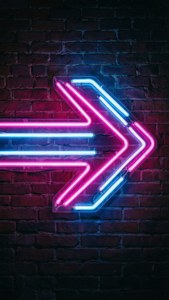 Neon Back Arrow Urban