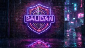 Neon Badge in Rain
