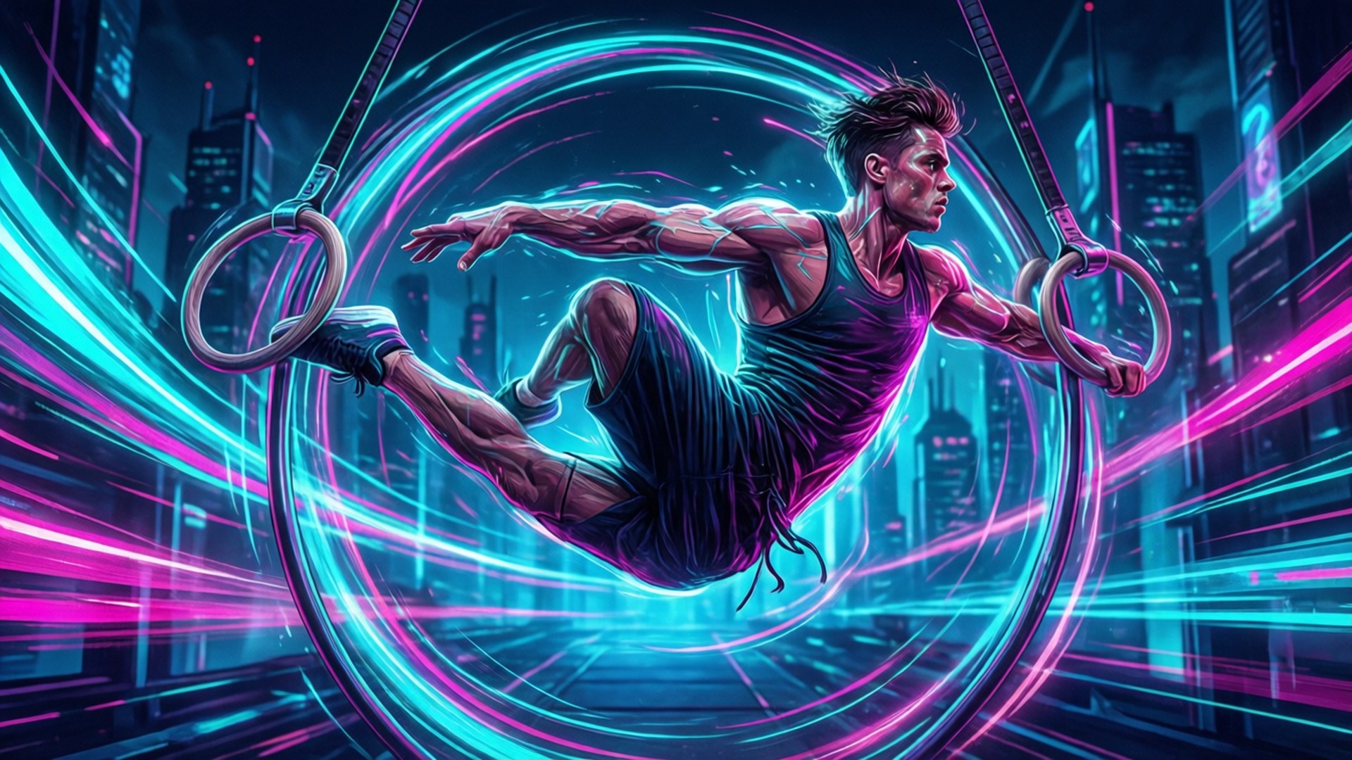 Neon Bar Spin by Wallpapers.art Studio