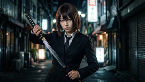 Neon Blade in Shadows