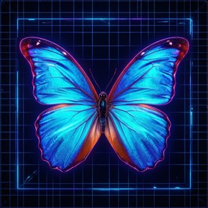 Neon Blue Butterfly