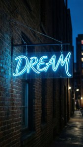 Neon Blue Dream Sign