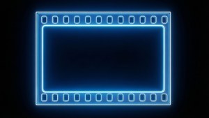 Neon Blue Film Frame