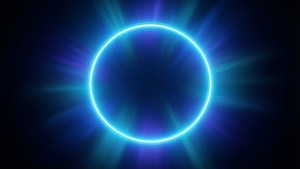 Neon Blue Glowing Circle