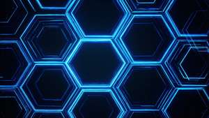 Neon Blue Hexagons