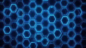 Neon Blue Honeycomb