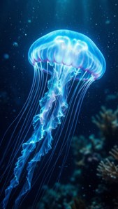 Neon Blue Jellyfish