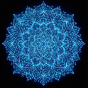 Neon Blue Mandala