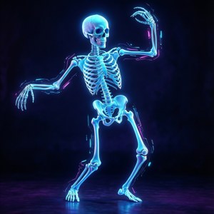 Neon Blue Skeleton
