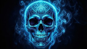 Neon Blue Skull