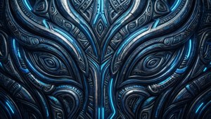 Neon Blue Tribal Cyber
