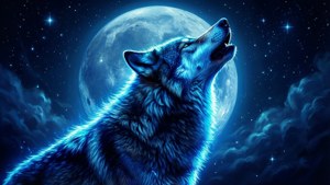 Neon Blue Wolf