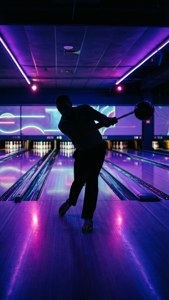 Neon Bowler Silhouette