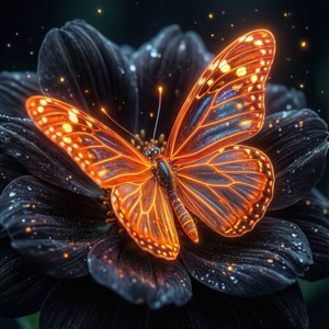 Neon Butterfly Bloom