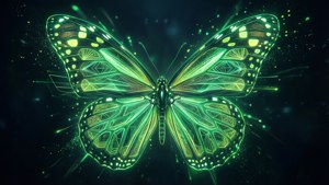 Neon Butterfly Geometry