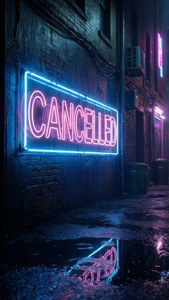 Neon Cancelled Sign