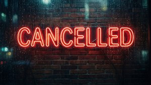 Neon Cancelled Sign