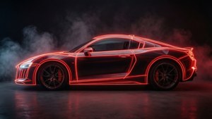 Neon Car Outline