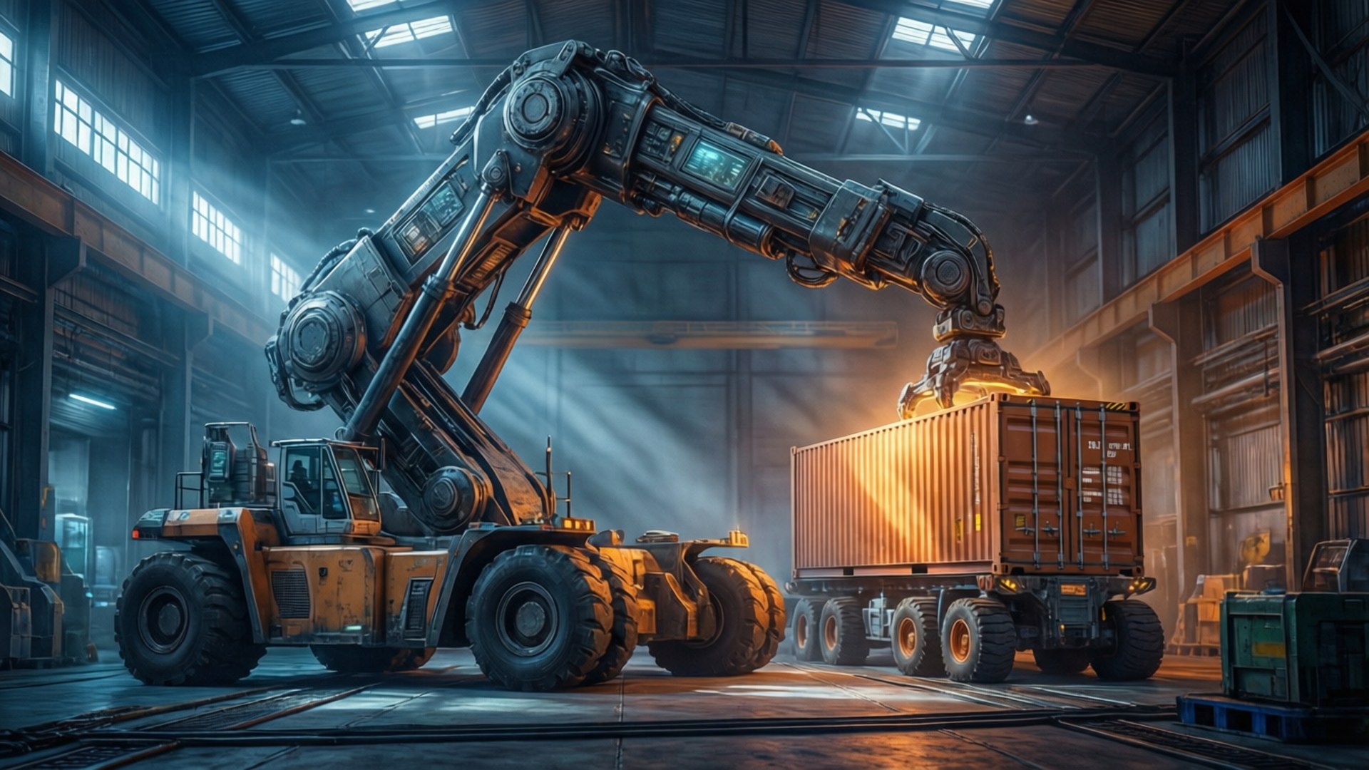 Neon Cargo Reach by Wallpapers.art Studio