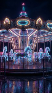 Neon Carousel Night