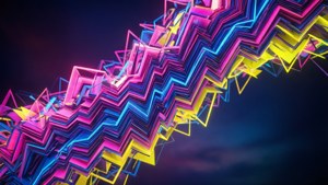 Neon Cascade Abstract Layers