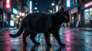 Neon Cat Night