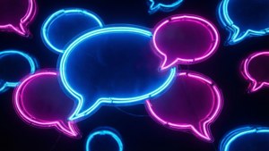 Neon Chat Bubbles Abstract