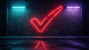 Neon Checkmark Noir