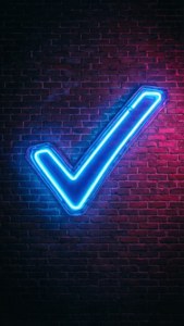 Neon Checkmark Sign