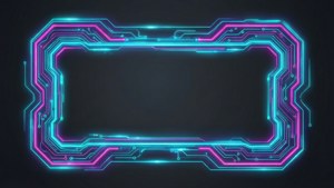Neon Circuit Border
