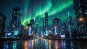 Neon City Green Aurora