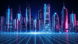 Neon City Grid