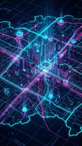 Neon City Grid