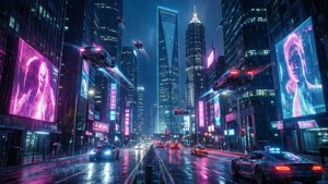 Neon City Nightscape