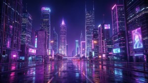 Neon City Nightscape