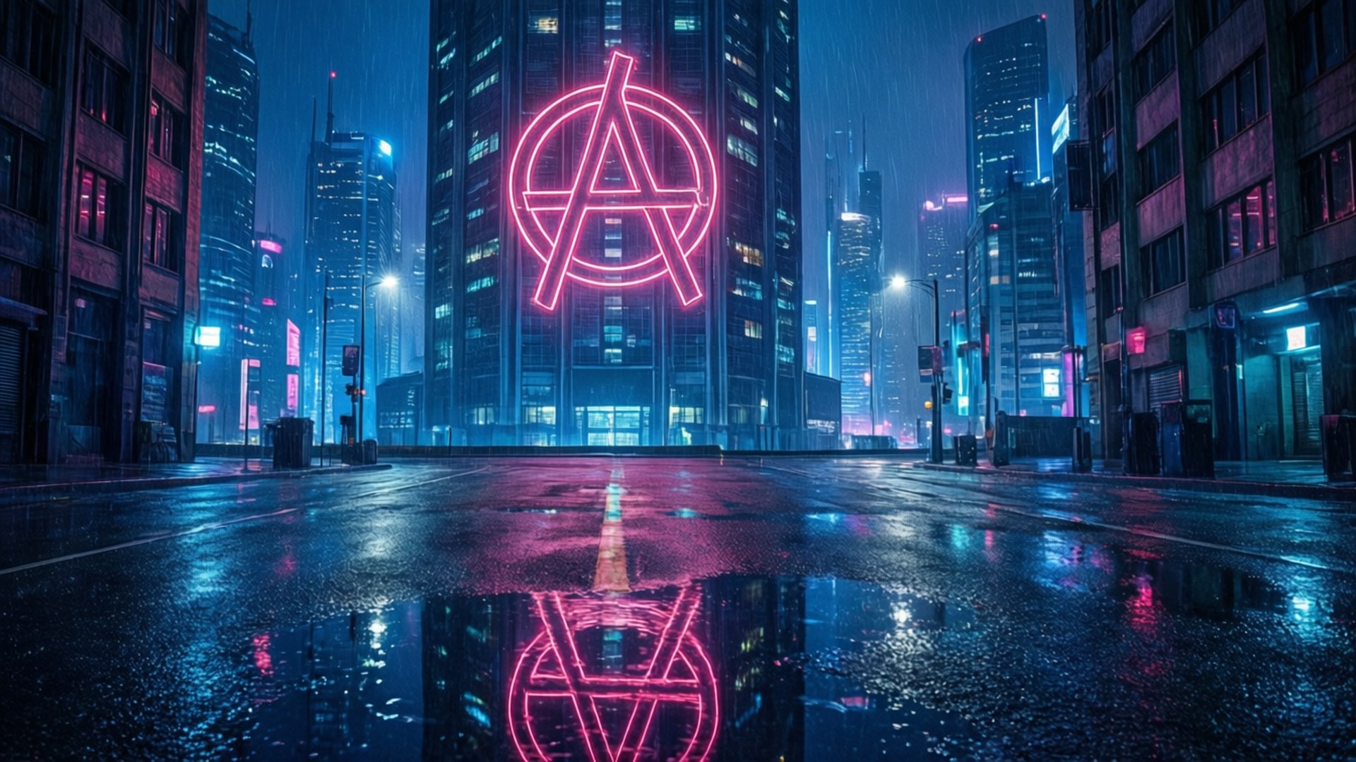 Neon City Revolt by Wallpapers.art Studio