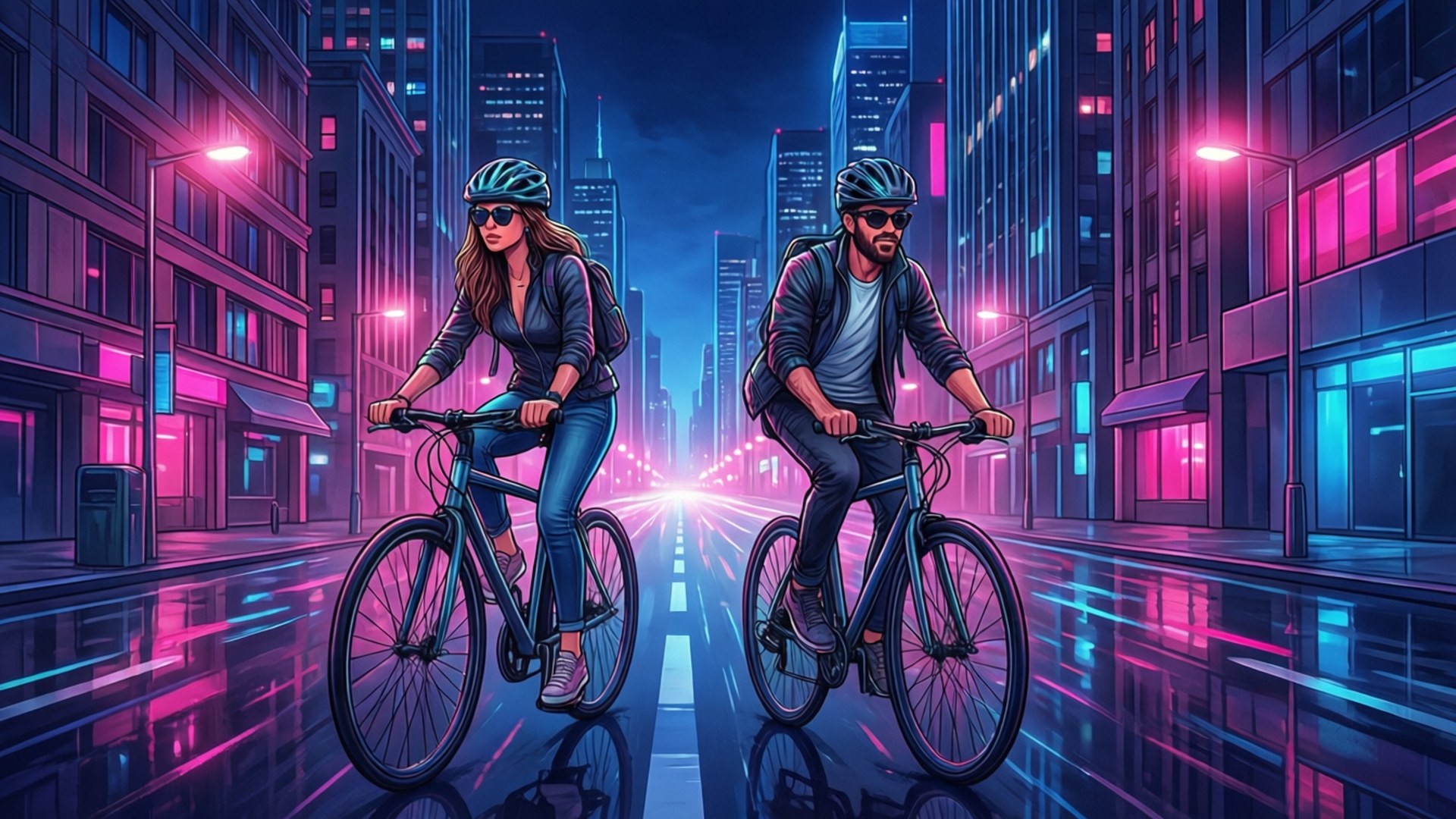 Neon City Ride by Wallpapers.art Studio