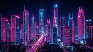 Neon City Skyline