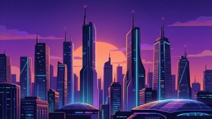 Neon City Vector