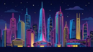 Neon City Vector