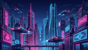 Neon City Vector